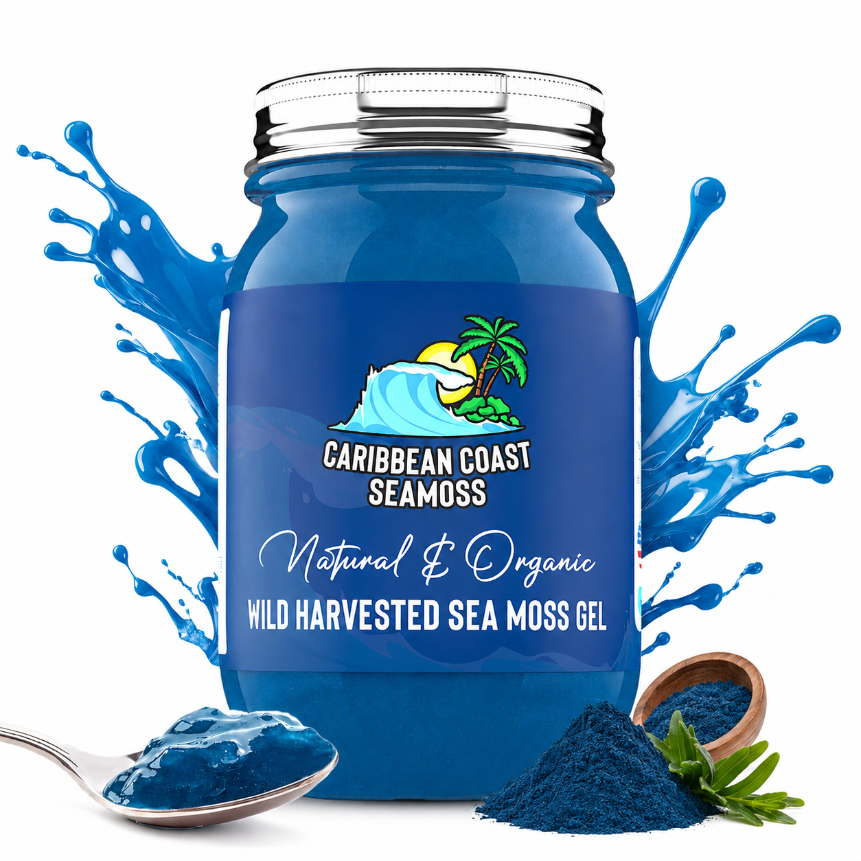 Blue Spirulina Infused Organic Sea Moss Gel