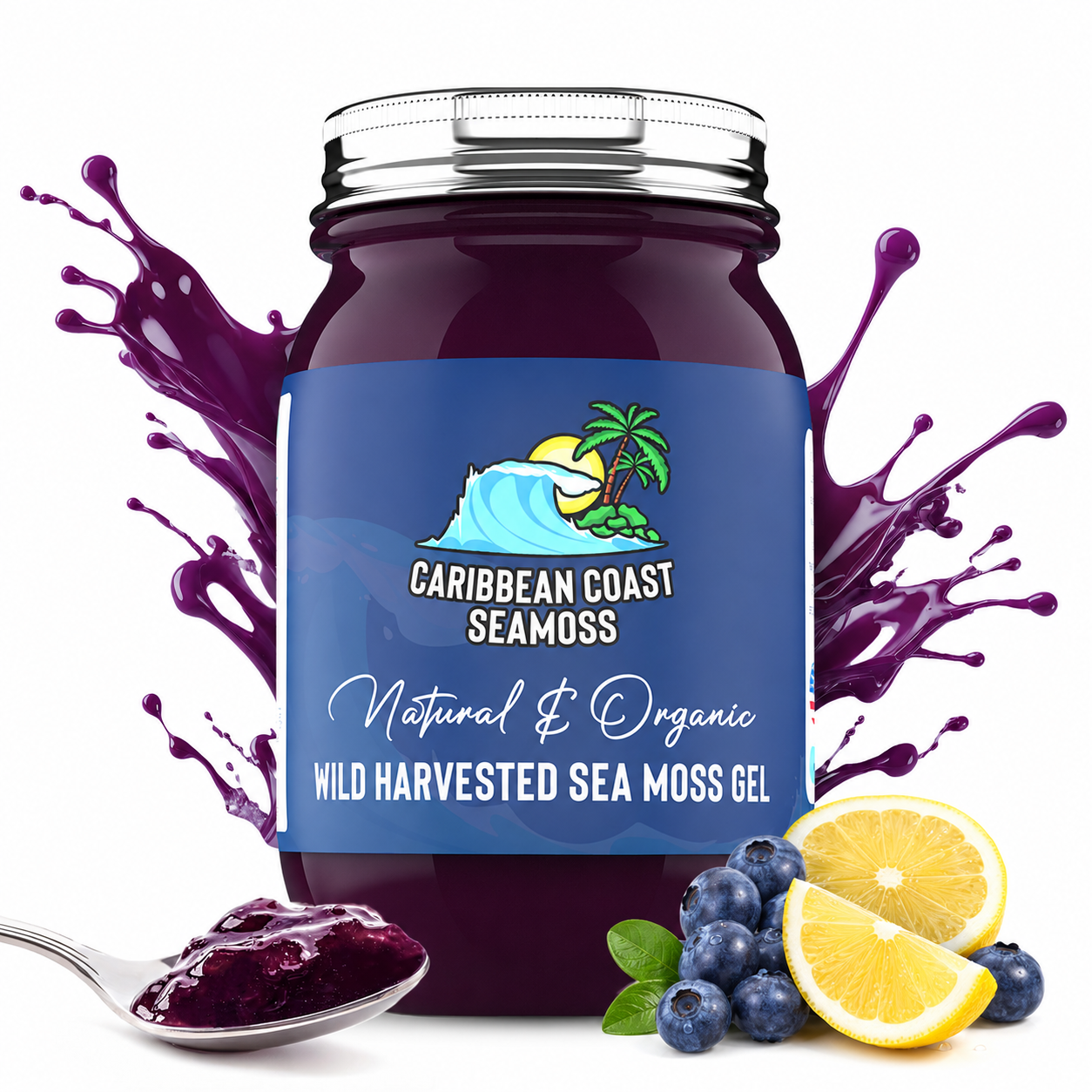 Fresh Organic Blueberry Lemonade Infused Sea Moss Gel