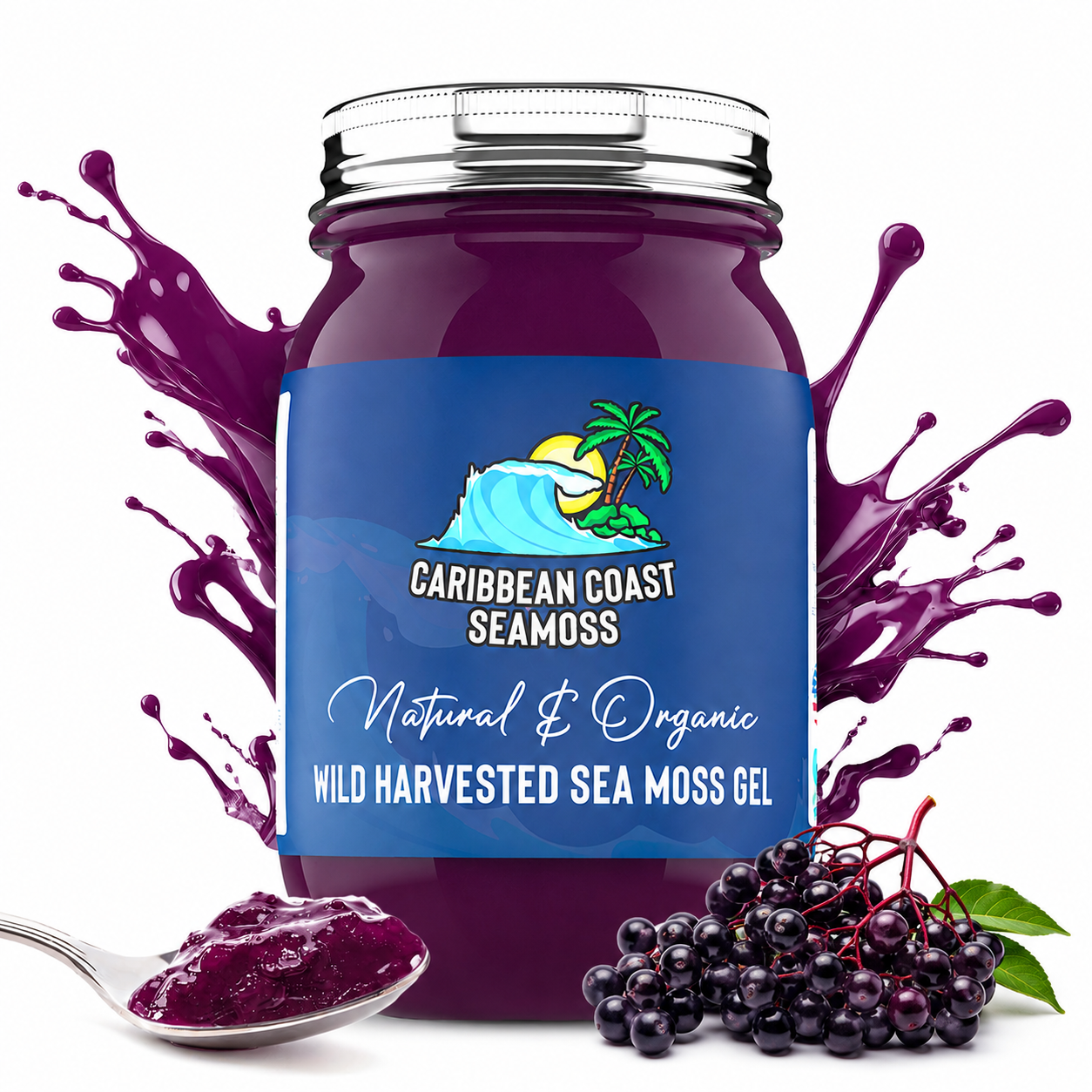 Fresh Organic Elderberry Infused PURPLE Sea Moss Gel