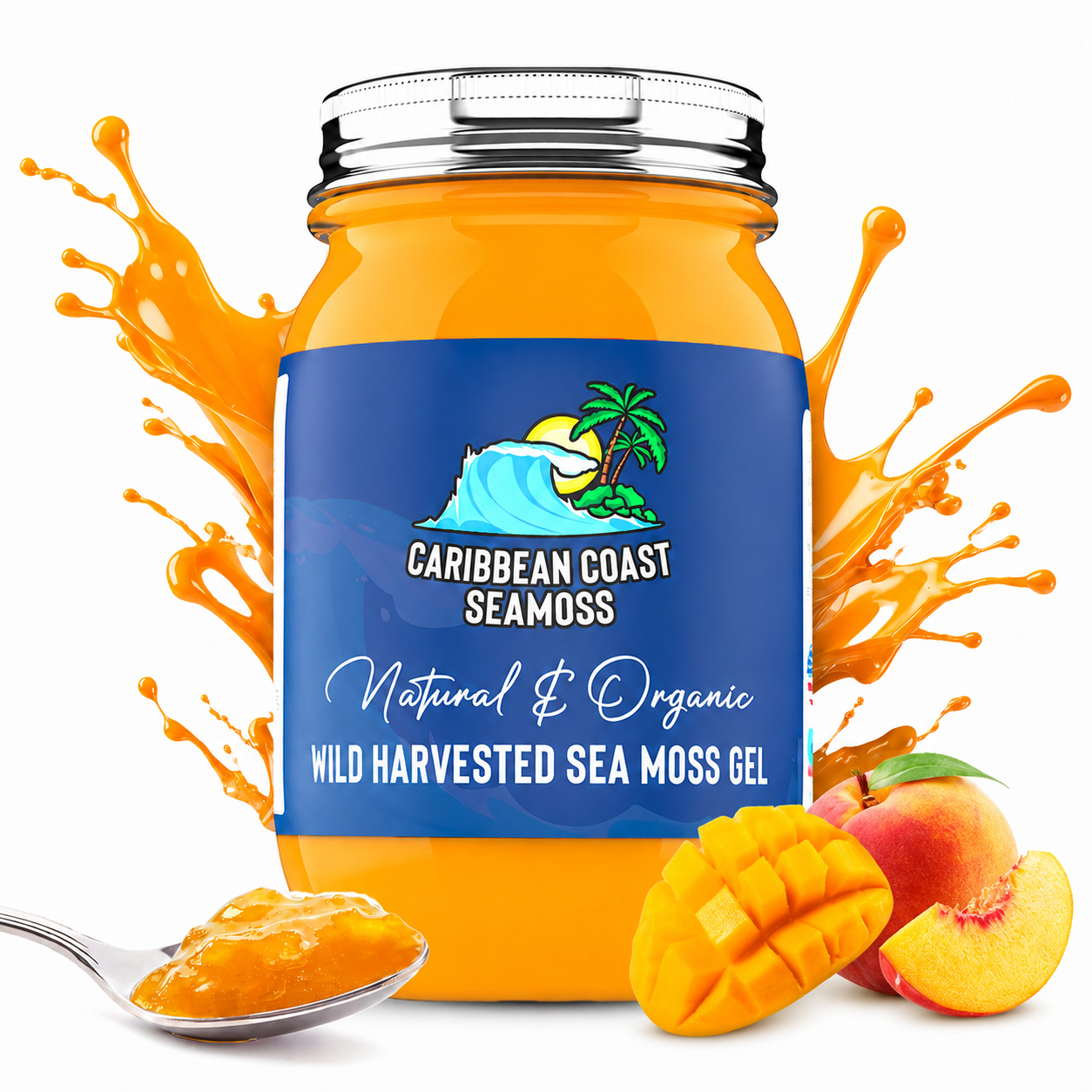 Fresh Organic Mango Peach Infused Sea Moss Gel