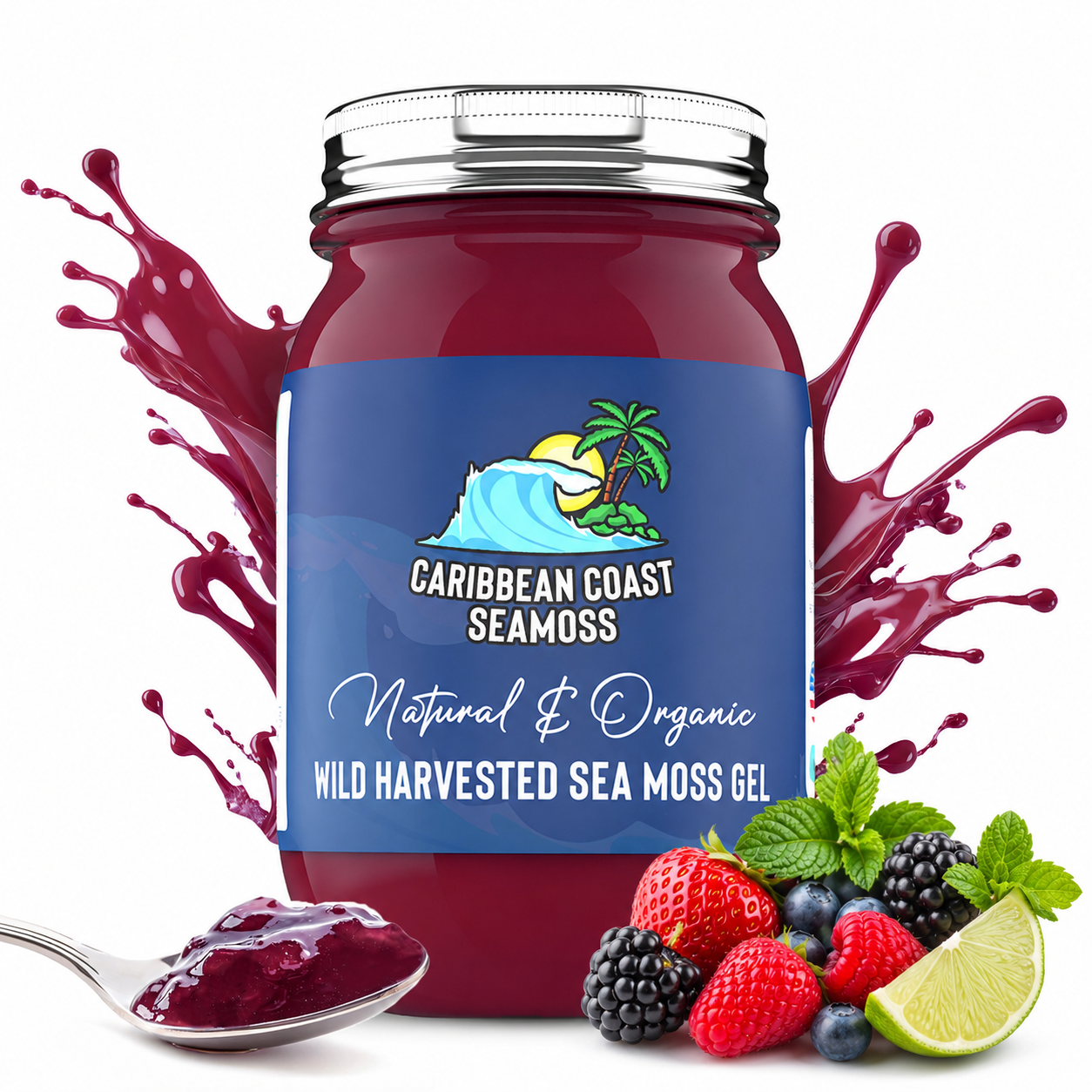 Fresh Organic Mixed Berry Mojito Infused Sea Moss Gel