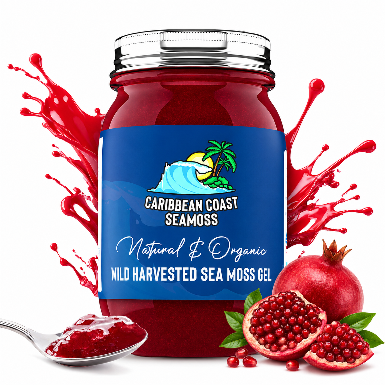 Fresh Organic Pomegranate Infused Sea Moss Gel