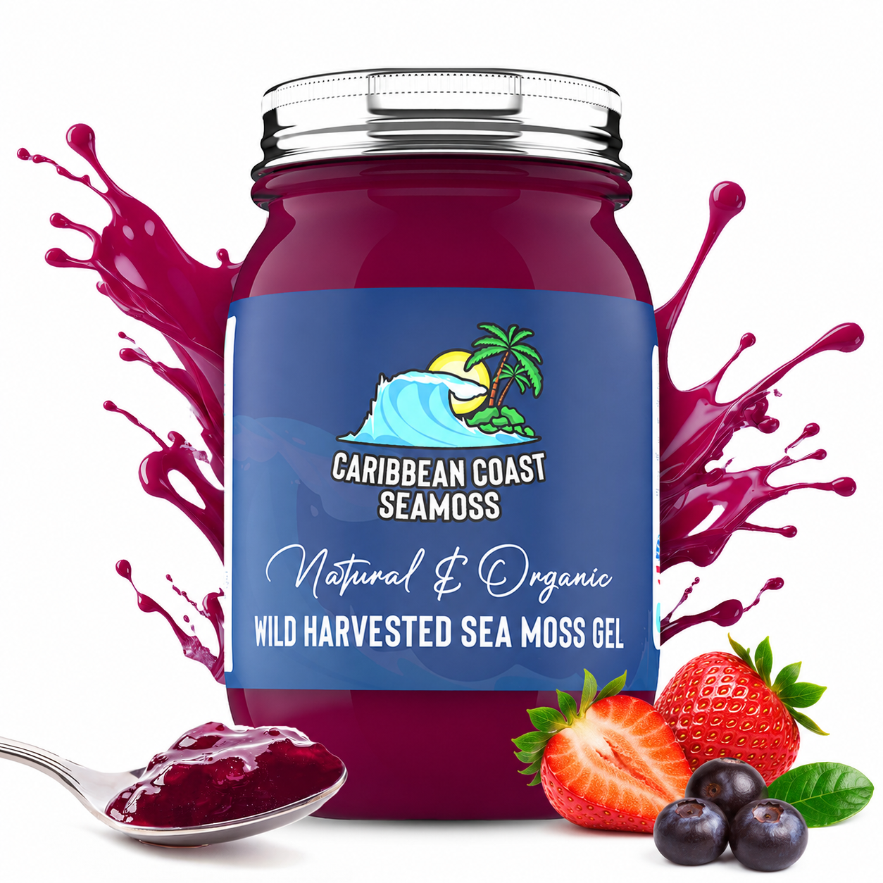 Fresh Organic Strawberry Acai Infused Sea Moss Gel