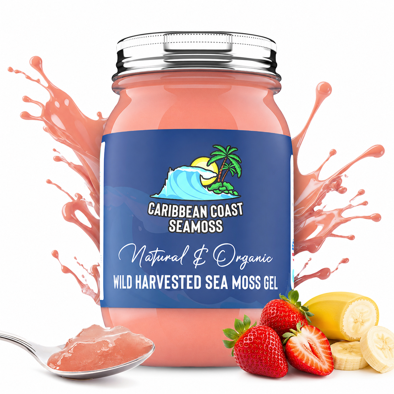 Fresh Organic Strawberry Banana Infused Sea Moss Gel