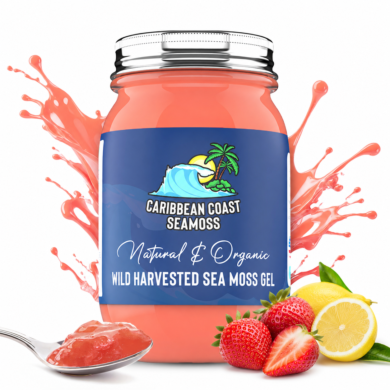Fresh Organic Strawberry Lemonade Infused Sea Moss Gel