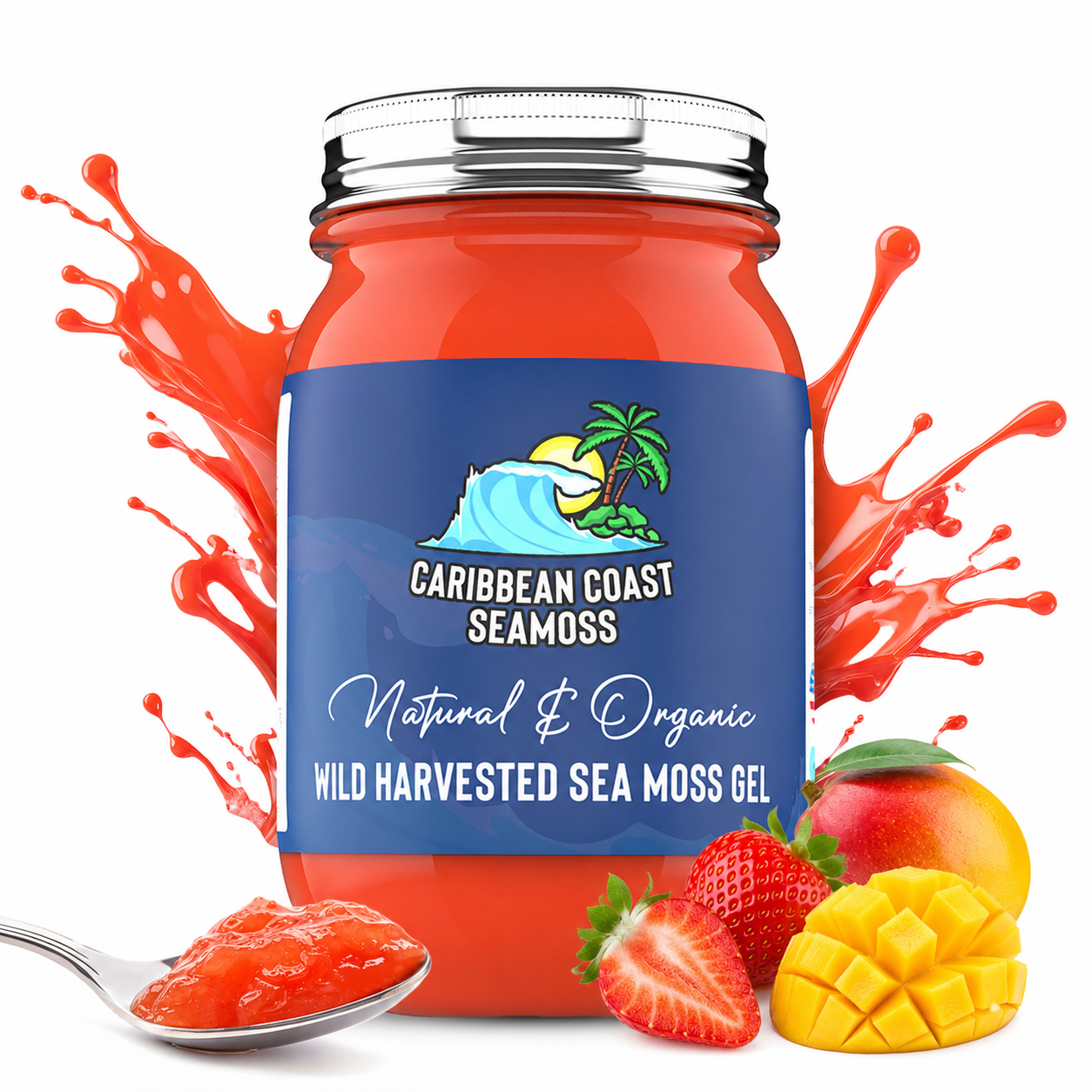 Fresh Organic Strawberry Mango Infused Sea Moss Gel