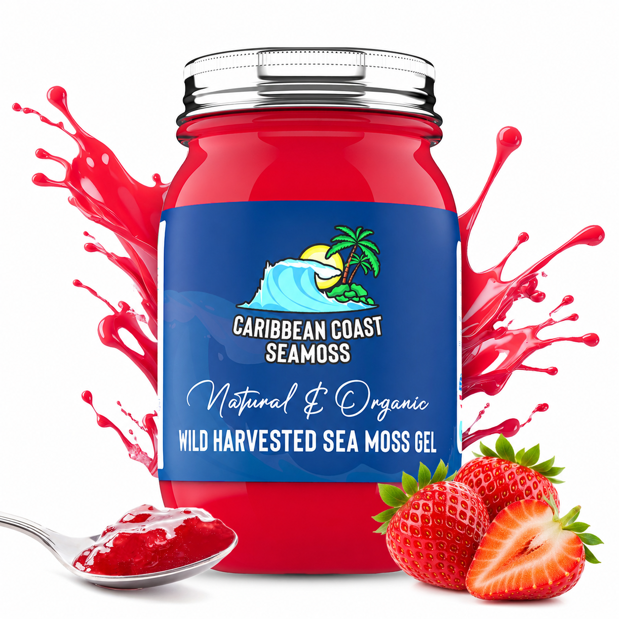 Fresh Organic Strawberry Infused Sea Moss Gel