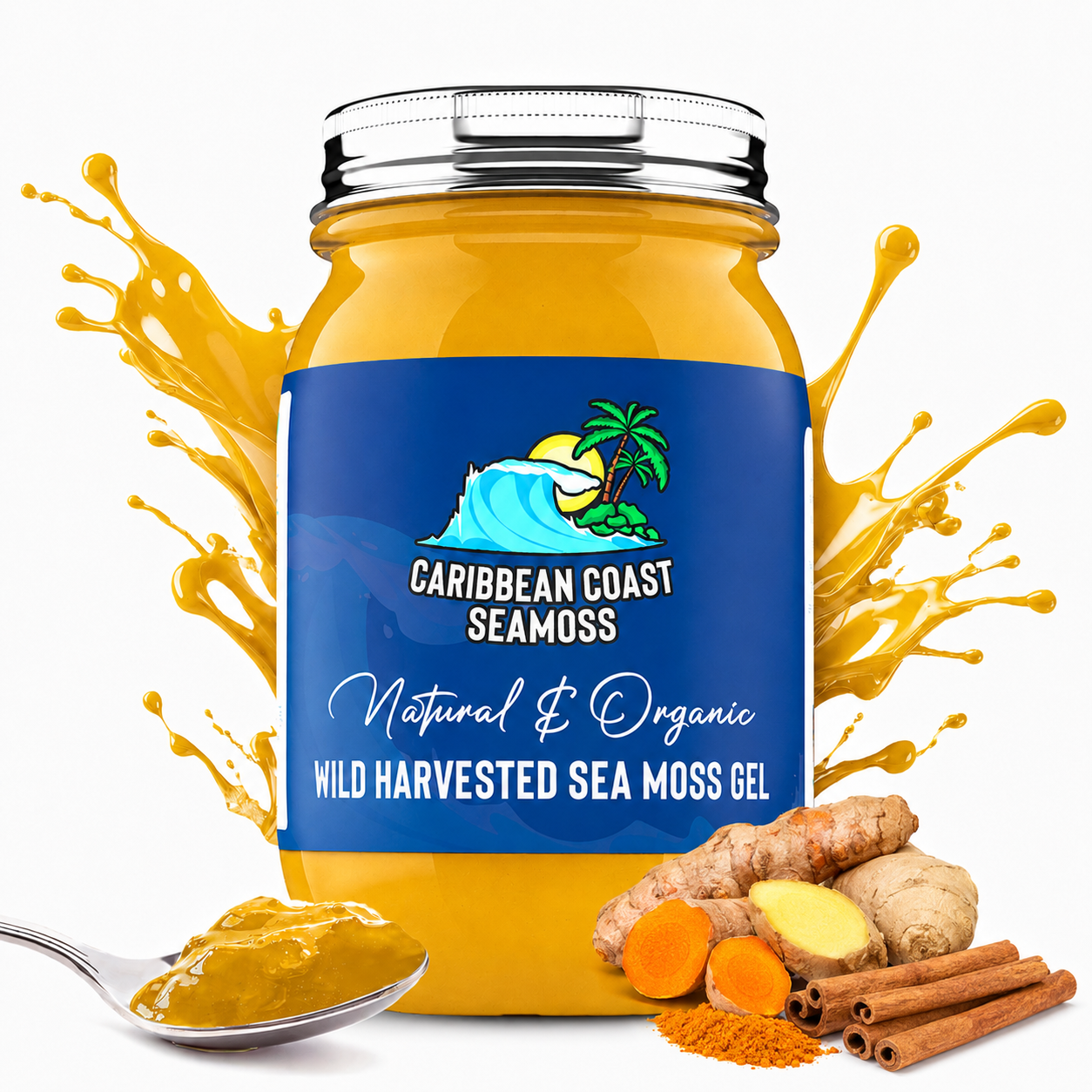 Organic Turmeric Infused Sea Moss Gel | Turmeric Cinnamon Ginger, or Turmeric Chai